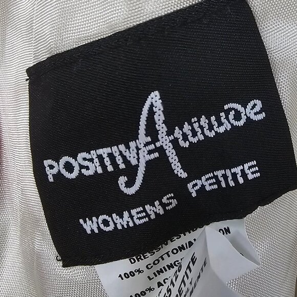 Vintage Positive Attitude Cream Floral Dress Sleeveless Coquette 22P - Picture 9 of 11